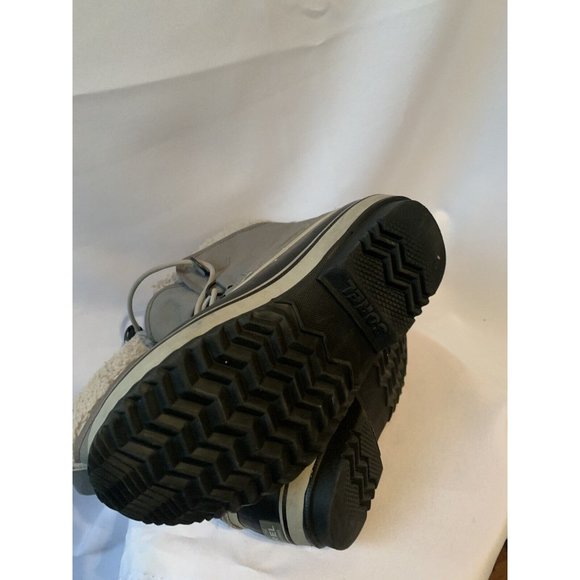 Sorel Sz 4 Joan Of Arctic Insulated Snow Boots Gray Black Faux Fur Girls Youth - Picture 6 of 7